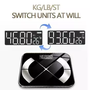 Весы для жировых отложений, умные беспроводные цифровые весы для ванной комнаты, анализатор состава тела с приложением для смартфона, Bluetooth-совместимый