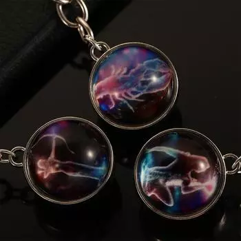 Весы Лев стеклянный шар светящиеся ювелирные изделия брелоки 12 созвездий зодиака брелок светящийся брелок Taurus