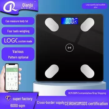 Весы OKOK Bluetooth для измерения уровня жира и здоровья: 26 см электронные весы для домашнего использования и подарков 26X26cm (battery model) чёрный