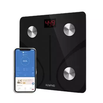 Весы RENPHO Измеритель состава тела Bluetooth 2-го поколения Возможность измерения 13 показателей Высокая точность Измеритель содержания жира в организме Закаленное стекло