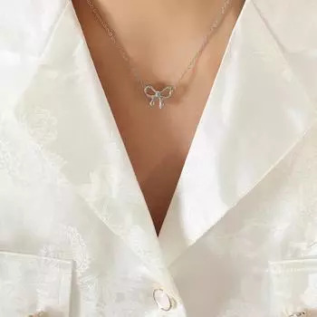 Ветер Kawaii Niche Design ожерелье с подвеской в виде банта персонализированная модная цепочка на ключицу ювелирные изделия P878