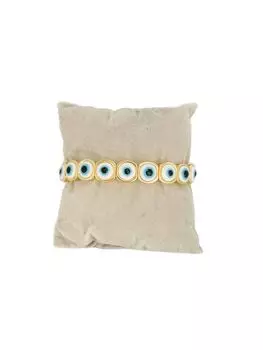 Ветер Личность Популярный Счастливый Турецкий Глаз Эластичный Браслет Подходит Для Повседневного Ношения белый