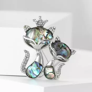 Ветер мода кошка сплав ракушка кошка брошь креативный милый женский костюм пальто корсаж аксессуары булавка