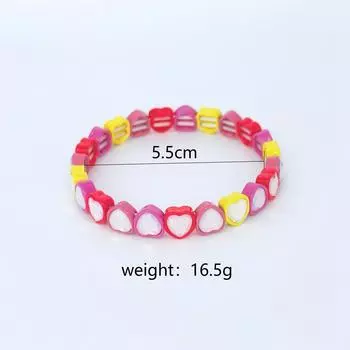 Ветер Мода Любовь Бриллиантовый инкрустированный цветной эмалированный эластичный браслет Браслет подходит для повседневной женской одежды Можно штабелировать