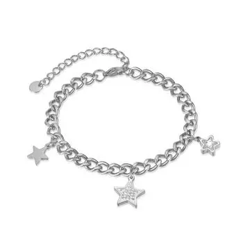 Ветер Мода Нержавеющая сталь Звезда Браслет Ниша Универсальный Циркон Титан Стальной Браслет Женщины