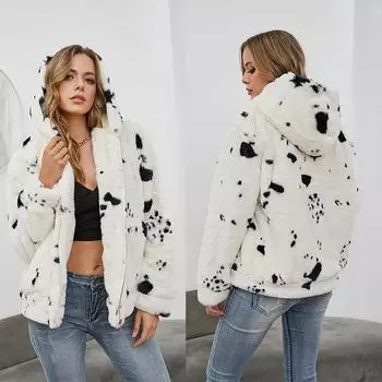 Ветер новый овечья шерсть пальто искусственный мех осенняя и зимняя одежда утолщенный коровий мех с капюшоном искусственный мех шуба S