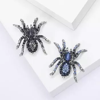 Ветер Ретро Стразы Паук Брошь Модный Высококачественный Мужской Костюм Индивидуальный Значок Аксессуары Для Хэллоуина
