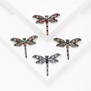 Ветер Ретро Стразы Умная Стрекоза Брошь Креативная Булавка Насекомое Популярный Простой Темперамент Аксессуары Для Одежды