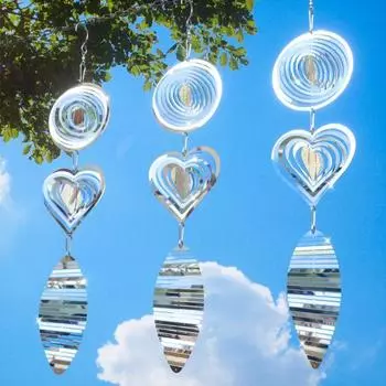 Ветер-спиннер, отражатель для птиц, высокоотражающий, для использования в помещении, на открытом воздухе, в саду, во дворе, на ферме, подвесной металлический колокольчик, отпугиватель птиц