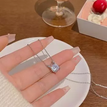 Ветер Титановая сталь Ожерелье Девушки Премиум Жемчуг Ключичная цепочка Подвеска С аксессуарами