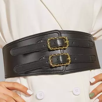 Ветер Женский Широкий Пояс Ретро Эластичный Эластичный Пояс Печать Платье Украшение Талии