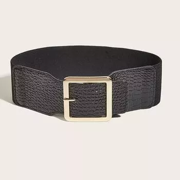 Ветер Женский Широкий Пояс Ретро Эластичный Эластичный Пояс Печать Платье Украшение Талии