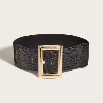 Ветер Женский Широкий Пояс Ретро Эластичный Эластичный Пояс Печать Платье Украшение Талии