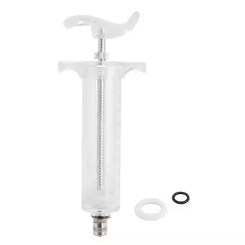 Ветеринарный шприц пластиковый стальной регулируемый ручной инжектор для кормления для животноводческой фермы 50 мл