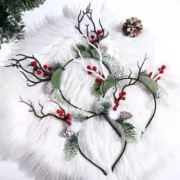 Ветка Макияж Рога Оленя Корейский Стиль Головной Обруч Аксессуары Для Волос Женская Повязка На Голову Рога Повязка На Голову C