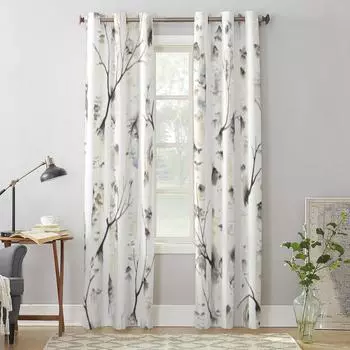 Ветки березы, акварельные оконные шторы для гостиной, роскошный декор для спальни, занавески для кухни, занавески для окон 135W x 60H(cm) x1
