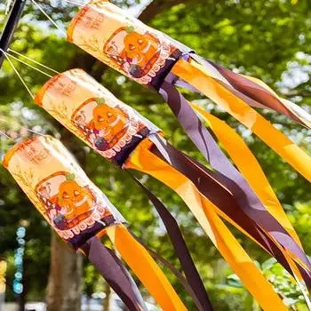 Ветроуказатель на Хэллоуин, наружное украшение, флаг с кисточками, вымпелы, тематический узор на Хэллоуин 4