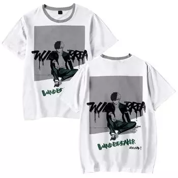 ВЕТРОВКА Аниме Женские Мужские Футболки Мультяшные Печатные O-образные Вырезы Большие Короткие Рукава Модная Мужская Одежда Уличная Одежда XS