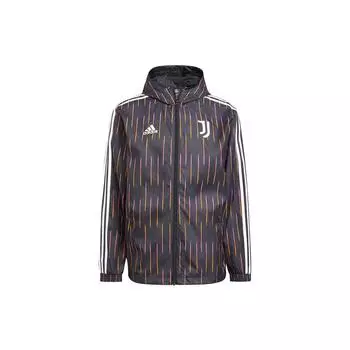 Ветровка Adidas Juventus Football Training с капюшоном и логотипом, мужская верхняя одежда, черная GR2901 M
