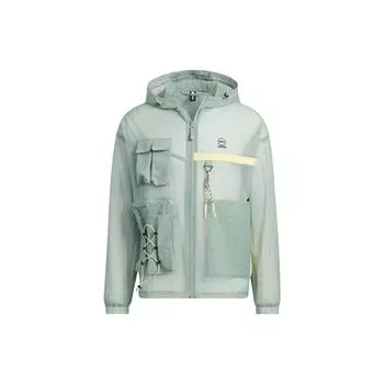 Ветровка Adidas Neo City Escape с лоскутными карманами и длинными рукавами, мужские куртки серебристо-серого зеленого цвета IA6861 S