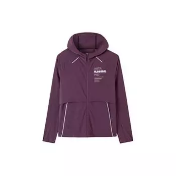 Ветровка Anta Running Series с принтом в виде букв и капюшоном, женская верхняя одежда, фиолетовая 962215607-3 M