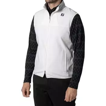 Ветровка без рукавов FootJoy Golf TWINSOF с водоотталкивающим покрытием и полной молнией для мужчин, белая, белый