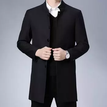 Ветровка для мужчин среднего возраста, весенняя и осенняя куртка для папы, шелковая деловая повседневная одежда для дедушки 170