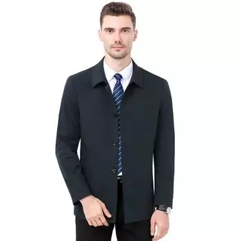 Ветровка из шелка Mulberry, мужская, весенне-осенняя, средней длины, деловая, повседневная, куртка для мужчин среднего возраста, куртка для папы 170