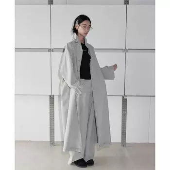 Ветровка из жареного мытого хлопка в стиле ретро для женщин, осенний темперамент, облегающий крой, свободное длинное пальто S жёлтый