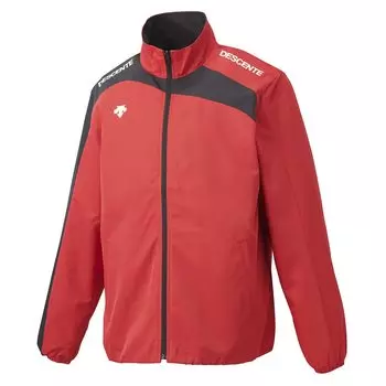 Ветровка классическая ветрозащитная, сохраняющая тепло, трикотажная подкладка, открывающаяся спереди, удобная для тренировок, бега, Team RED XO [DESCENTE] для мужчин (ДТМ-3550Б)