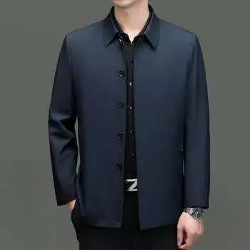 Ветровка мужская средней длины для государственных служащих, деловая, повседневная, весна и осень, новая мужская куртка, пальто на пуговицах для папы 170