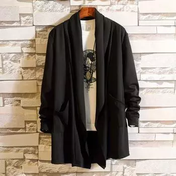 Ветровка мужская средней длины, ветровка мужская, пальто летнее, корейская версия, солнцезащитный мужской тонкий стиль, весна и осень 4XL