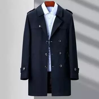 Ветровка мужская весенне-осенняя, средней длины, деловая, повседневная, свободного покроя, большого размера, для пап среднего возраста, тонкая куртка 170