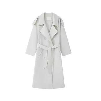 Ветровка Off-white Куртка женская осенняя британская стиль средней длины Темперамент Пальто Куртка Верх XS