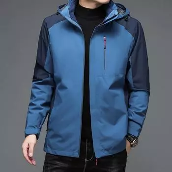 Ветровка-парка со съемной флисовой хлопковой подкладкой, мужская одежда, теплое уличное пальто с капюшоном M