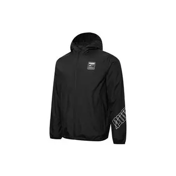 Ветровка Puma с принтом логотипа, повседневная куртка с капюшоном, мужская верхняя одежда, черный 848633-01 M