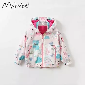 Ветровка с капюшоном для девочек Malwee: Новая осенне-зимняя куртка для маленьких девочек – теплая и стильная 90cm