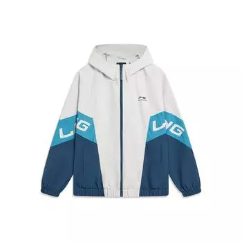 Ветровка с капюшоном и цветными блоками Li Ning Sports Lifestyle Series, унисекс, верхняя одежда, темно-синяя, утиная, AFDT845-6 S