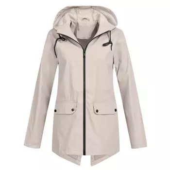 Ветровка с капюшоном на молнии, куртка-ветровка для улицы, тонкая куртка для улицы для женщин S