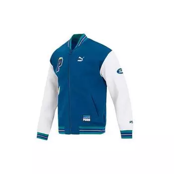 Ветровка с логотипом команды Puma FW23, повседневная бейсбольная куртка с логотипом в виде буквы, синяя, 677373-45 M