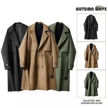 Ветровка средней длины для мужчин, осень, новый корейский стиль, модная универсальная свободная куртка высокого класса для мужчин M