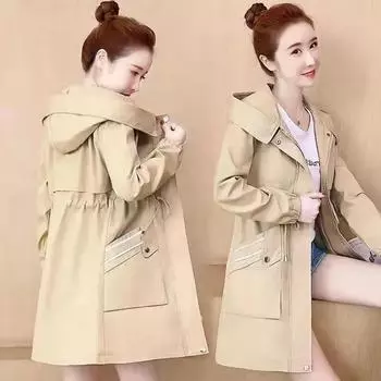 Ветровка средней длины, свободная, модная, ветровка, женская куртка, модели на весну и осень XXXL чёрный