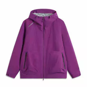 Ветровка унисекс с капюшоном и молнией с длинным рукавом Li Ning CF Su Wan Long Jia Series, фиолетовая, AEMU041-4 M