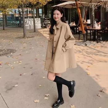 Ветровка женская куртка средней длины для весны и осени, свободная модная куртка XXXL чёрный