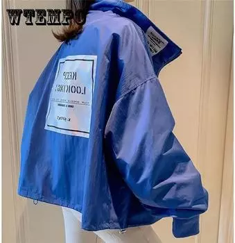 Ветровка, женские куртки Harajuku, свободная базовая куртка, уличная куртка-бомбер, верхняя одежда большого размера