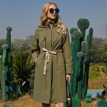 Ветровка ZIAI, весеннее повседневное универсальное длинное пальто с эластичной резинкой на талии, осеннее модное возрастное длинное пальто со свободным чехлом XS