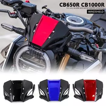 Ветровое стекло для мотоцикла CB650R CB1000R Обтекатель ветрового стекла Переднее стекло Ветровые дефлекторы Защитные щитки 3-цветные чёрный