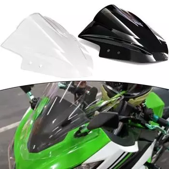 Ветровое стекло мотоцикла, ветровое стекло с двойным пузырем, подходит для Ninja 300 / 250 2013-2017 чёрный