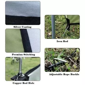 Ветровое стекло, защита для конфиденциальности, ветрозащитная полоса, рюкзак, патио, складной Type C хаки