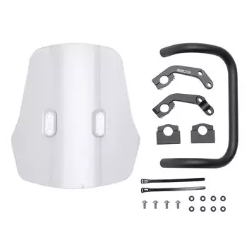 Ветровое стекло ZETA RACING CRF450L CRF450RL Adventure Стандартный экран Свет Дымчатый экран можно перевернуть вверх дном Установка мобильного устройства Крепление на планку чёрный